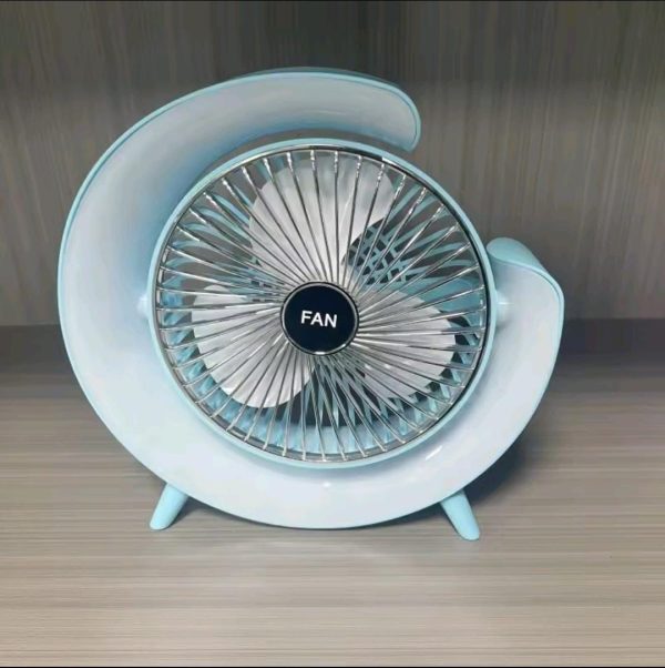 7 Colors Led Atmosphere Light Mini Electric Fan Portable Table Fan Quiet USB Rechargeable Fan 3 Speeds 180°adjustable Fan